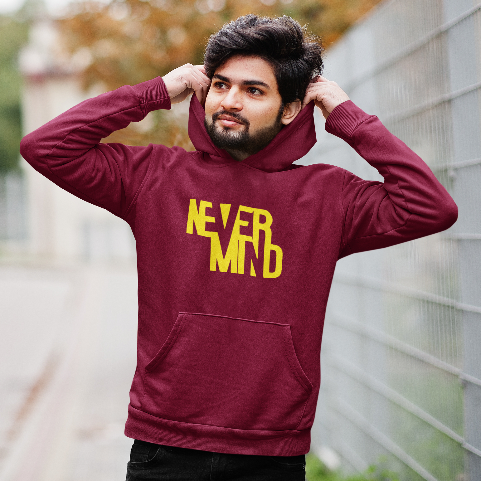 Never Mind Graphic mens hoodie