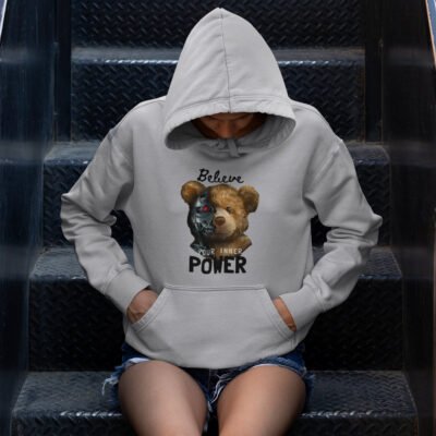 Believe in your POWER - Men's & Women’s Cotton Graphic Polo Bear Printed Branded Hoodie - The Tee Shop